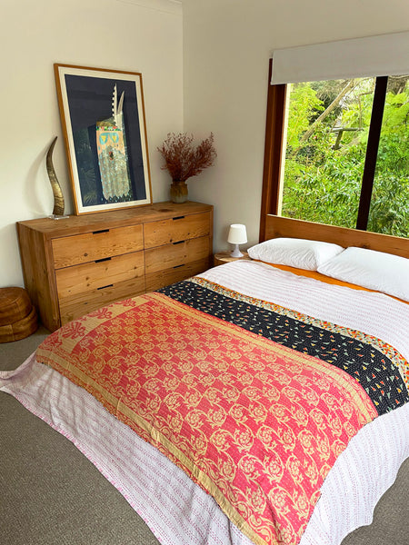 Vintage Indian Reversible Kantha Throw (Number 38)