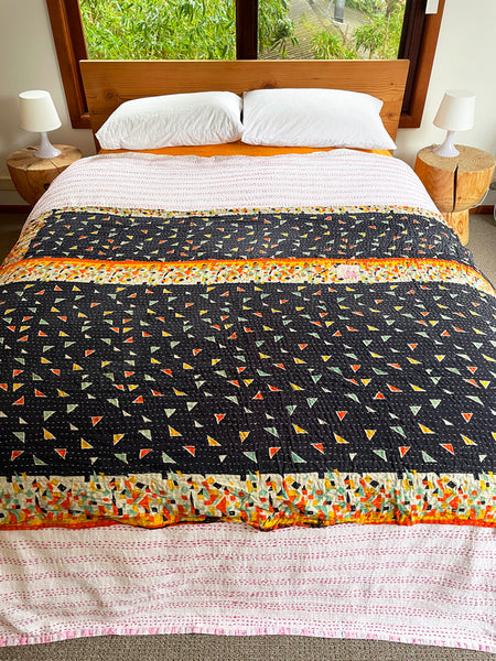 Vintage Indian Reversible Kantha Throw (Number 38)