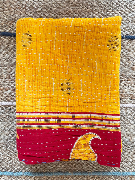 Vintage Indian Reversible Kantha Throw (Number 39)