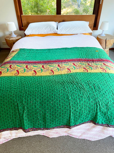 Vintage Indian Reversible Kantha Throw (Number 9)
