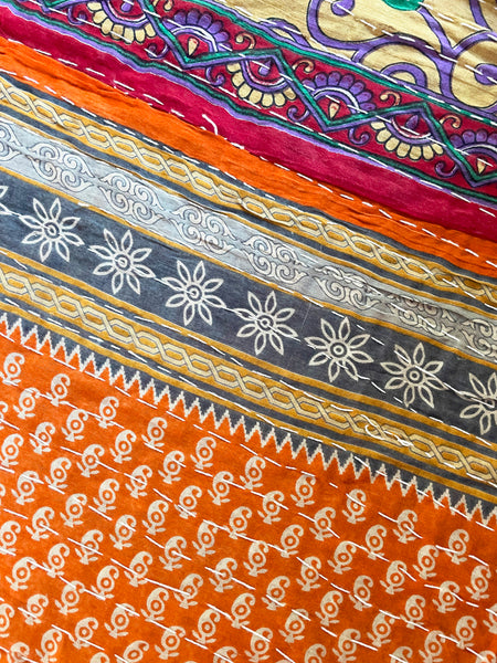 Vintage Indian Reversible Kantha Throw (Number 9)