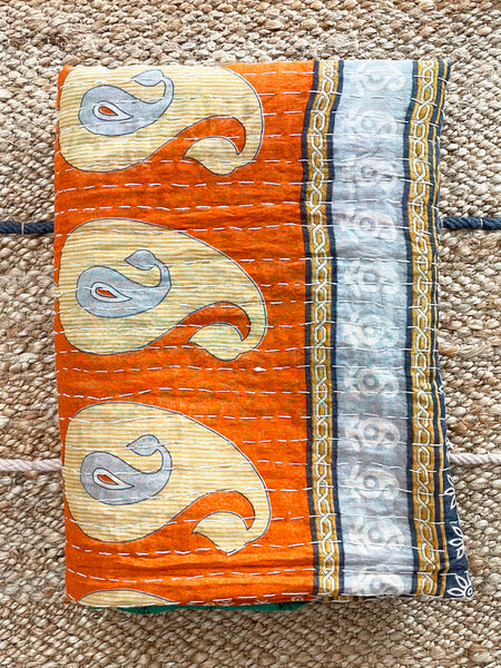 Vintage Indian Reversible Kantha Throw (Number 9)
