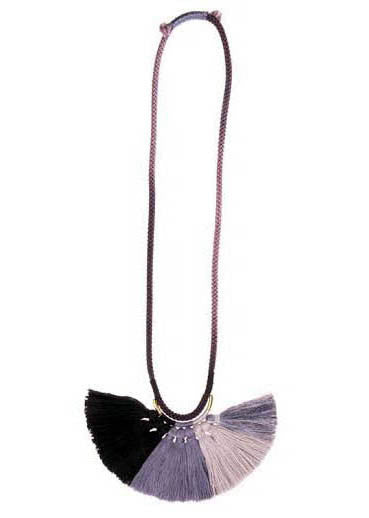 Krysos + Chandi Nima Tassel Necklace (Pewter/Black)