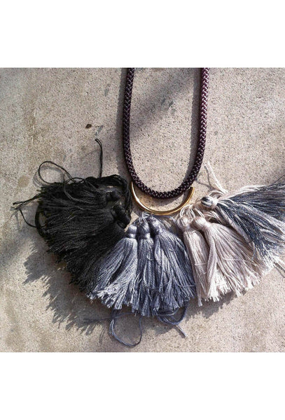 Krysos + Chandi Nima Tassel Necklace (Pewter/Black)