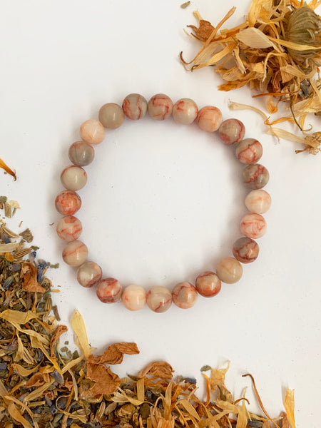 RED MOSS AGATE Healing Crystal Bracelet