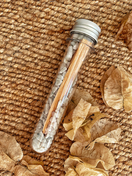 Crystal Infused Palo Santo Kit (Rainbow Moonstone)