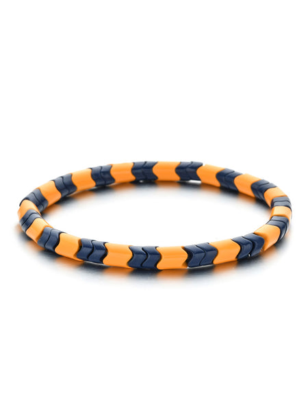 YUKI Herringbone Enamel Bracelet (Tiger)