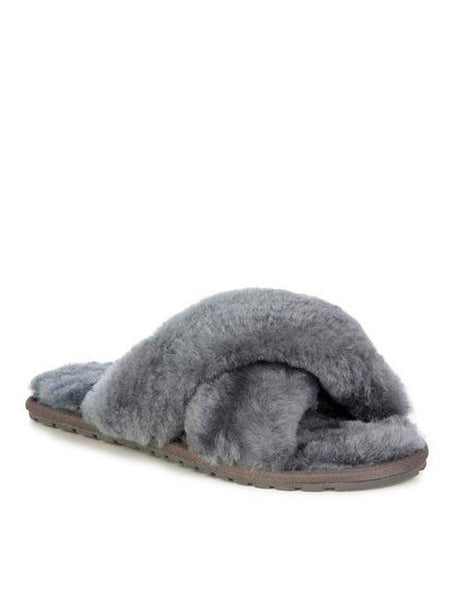 Shearling Mayberry Slides (Charcoal)