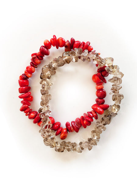 SMOKY QUARTZ Cleansing Crystal Chip Bracelet