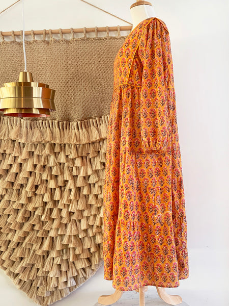 Chowchilla Vintage Tiered Prairie Dress "Amber" • LAST ONE (Size L)