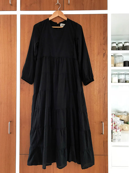 Chowchilla Vintage Tiered Prairie Dress "Black" • LAST ONE (Size M)