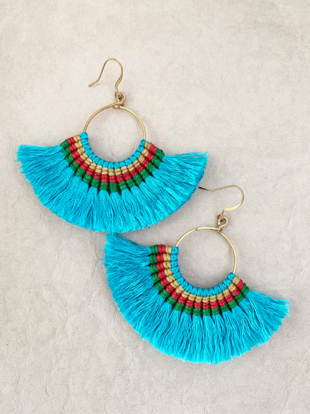 Havanah Ray Tassel Earrings (Aqua)