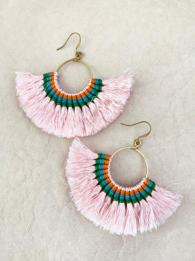 Havanah Ray Tassel Earrings (Blush)