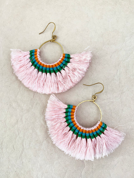 Havanah Ray Tassel Earrings (Blush)