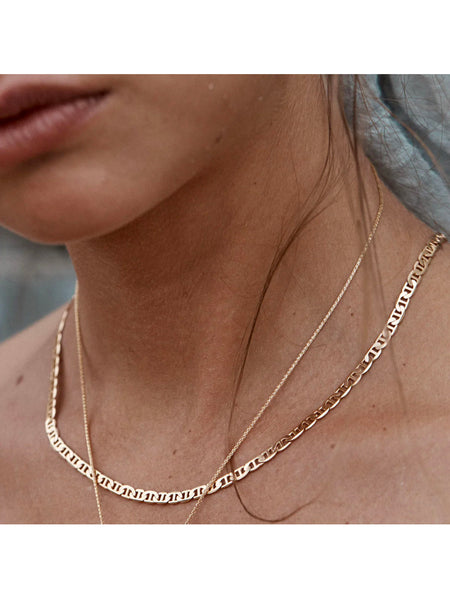 ASTRID MONTAGUE Solid 9ct Yellow Gold Thick Anchor Chain • (18 inch)