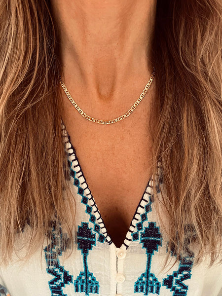 ASTRID MONTAGUE Solid 9ct Yellow Gold Thick Anchor Chain • (18 inch)