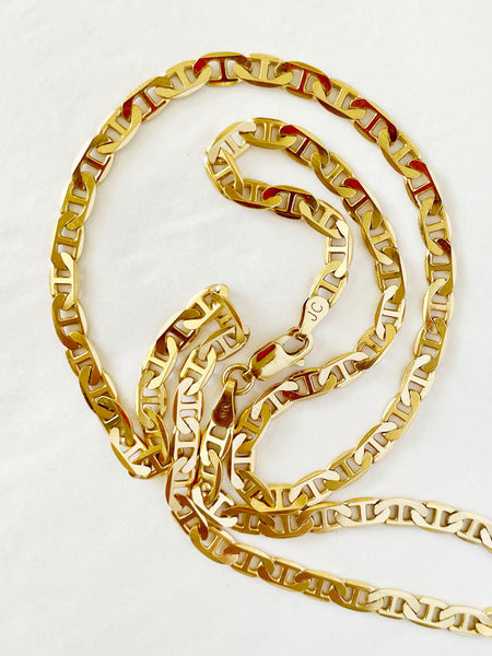 ASTRID MONTAGUE Solid 9ct Yellow Gold Thick Anchor Chain • (18 inch)