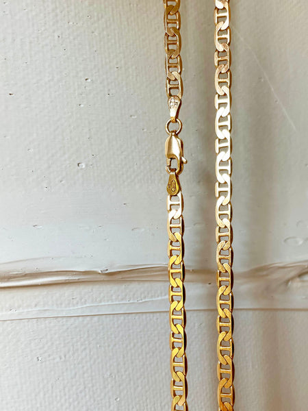 ASTRID MONTAGUE Solid 9ct Yellow Gold Thick Anchor Chain • (18 inch)