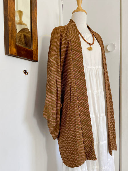 Vintage Japanese Silk "Haori" Kimono Jacket (Free Size)