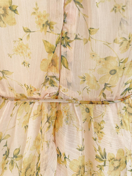 Elliat Gardenia Floral Midi Dress • (Size Medium) AUS 10-12