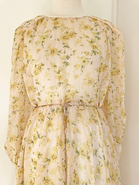 Elliat Gardenia Floral Midi Dress • (Size Medium) AUS 10-12