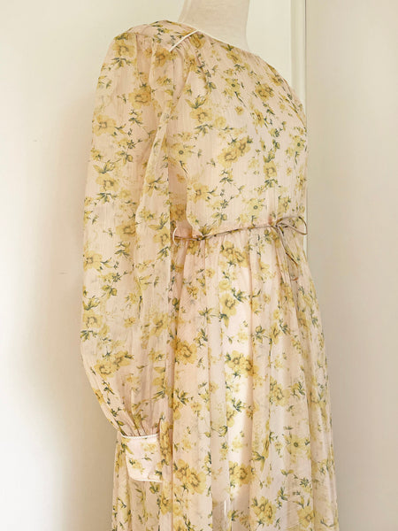 Elliat Gardenia Floral Midi Dress • (Size Medium) AUS 10-12