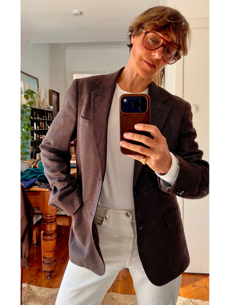 Pre-Loved Men's Slim Fit Taupe Blazer • (Size 12)