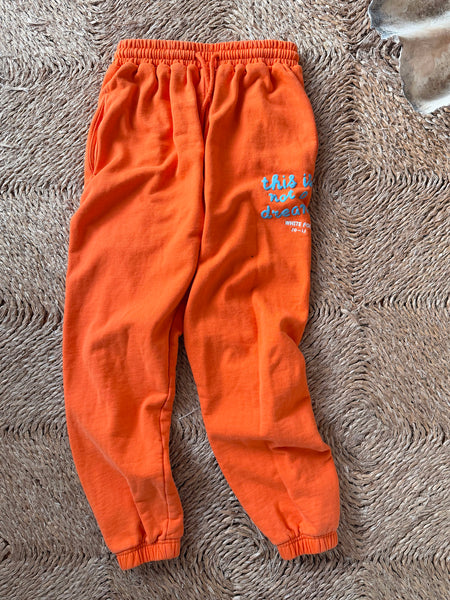 Pre-Loved WHITE FOX Orange Track Pants • Size XS