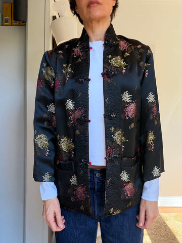1960s Reversible Satin Brocade Jacket • (Size S/M)