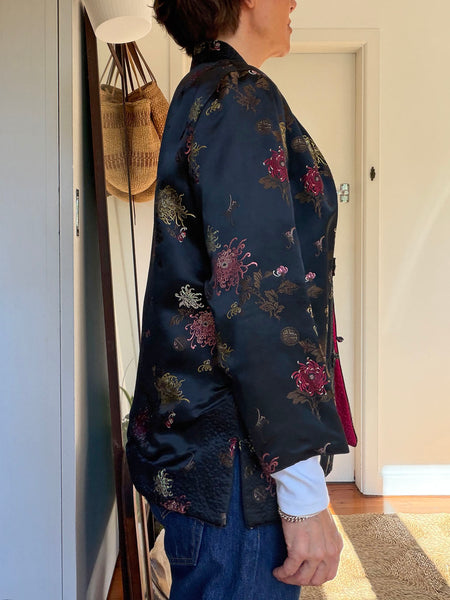 1960s Reversible Satin Brocade Jacket • (Size S/M)