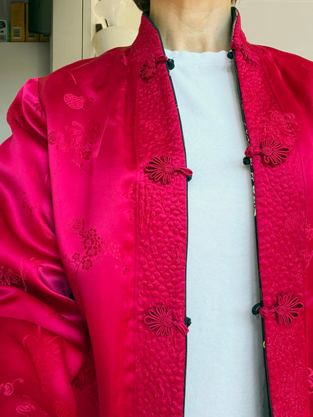 1960s Reversible Satin Brocade Jacket • (Size S/M)