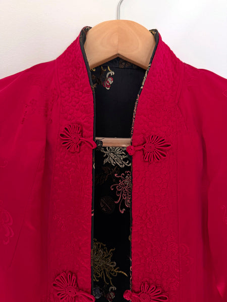 1960s Reversible Satin Brocade Jacket • (Size S/M)