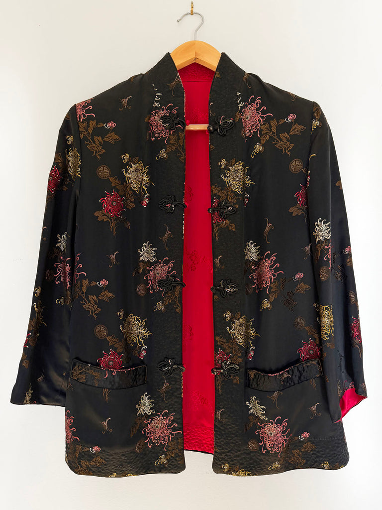 1960s Reversible Satin Brocade Jacket • (Size S/M)
