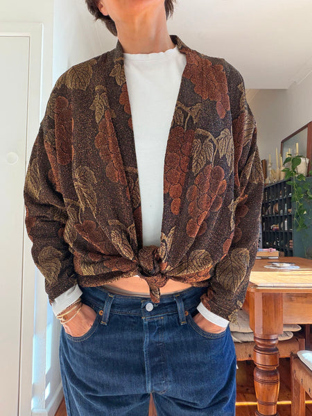 Vintage Metallic Lurex Top/Jacket • (Size L)