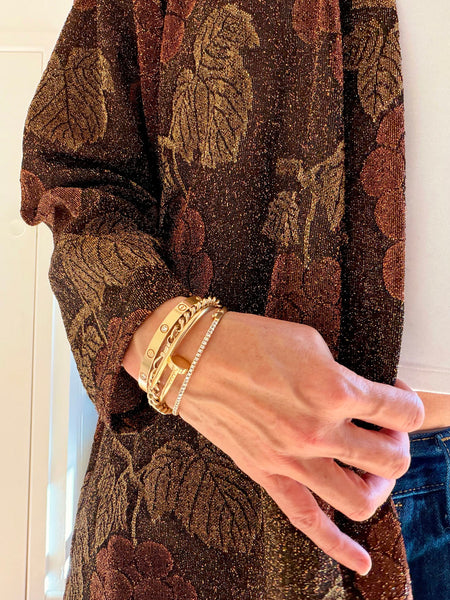Vintage Metallic Lurex Top/Jacket • (Size L)
