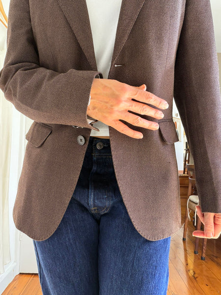 Pre-Loved Men's Slim Fit Taupe Blazer • (Size 12)
