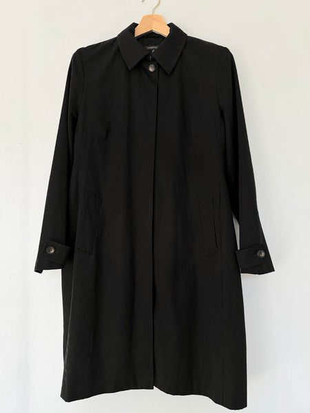 Classic Black Cotton Trench Coat • (Size 18)