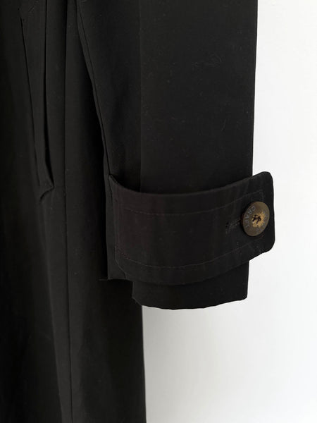 Classic Black Cotton Trench Coat • (Size 18)