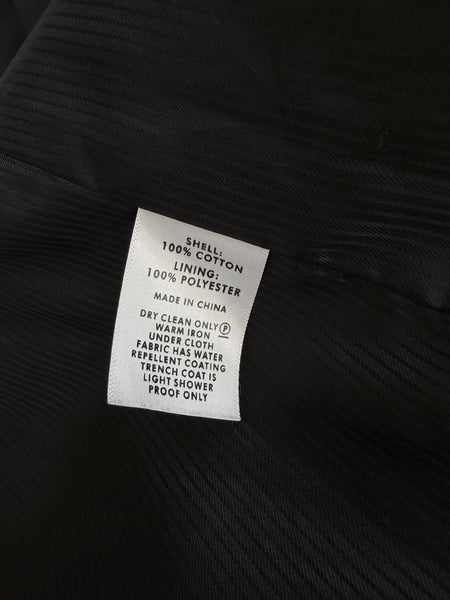 Classic Black Cotton Trench Coat • (Size 18)