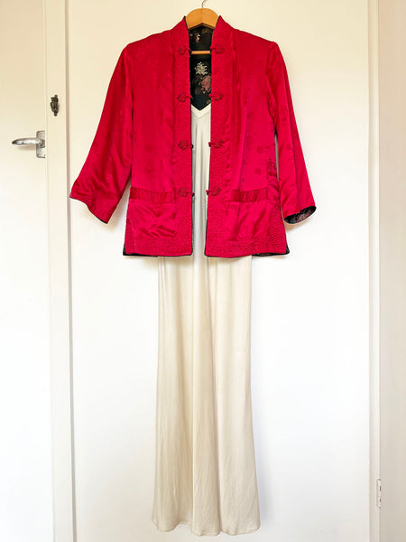 1960s Reversible Satin Brocade Jacket • (Size S/M)