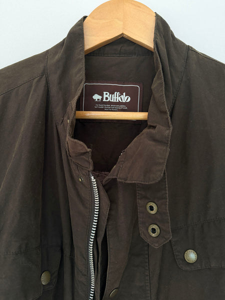 BUFFALO Men's Waxed Cotton Jacket • (Size 110) Fits 10-14