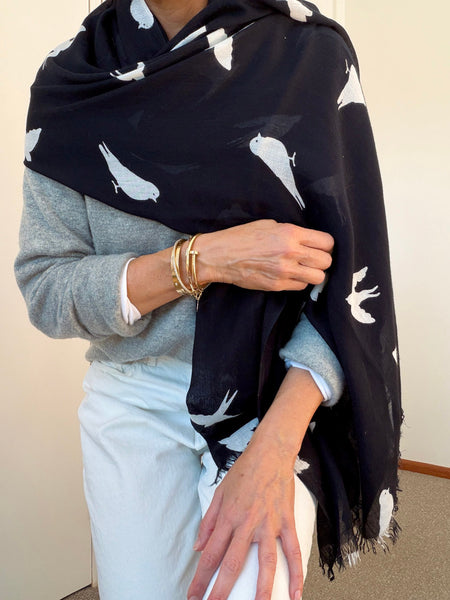 Pre-Loved Birds Scarf/Sarong • 200cm x 100cm