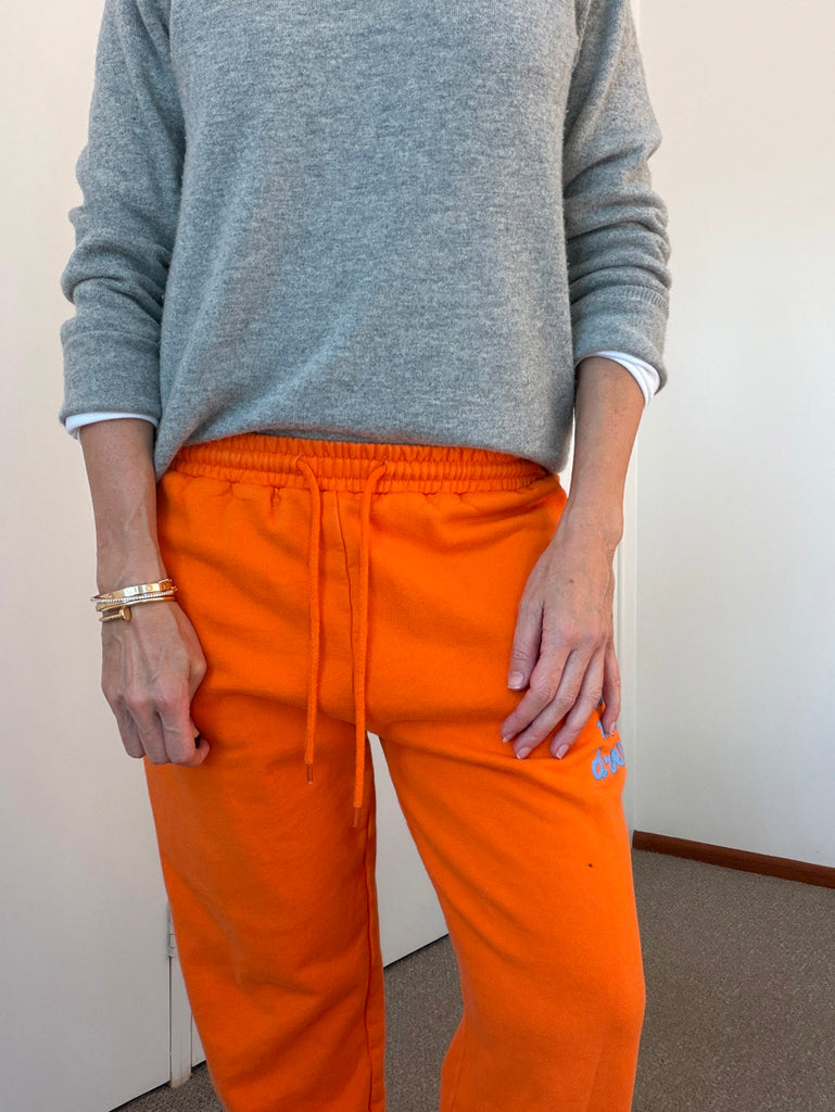 Pre-Loved WHITE FOX Orange Track Pants • Size XS