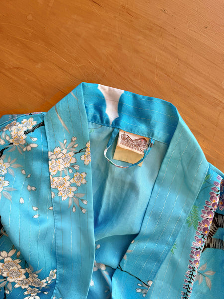Pre-Loved Silky Turquoise Kimono • Free Size
