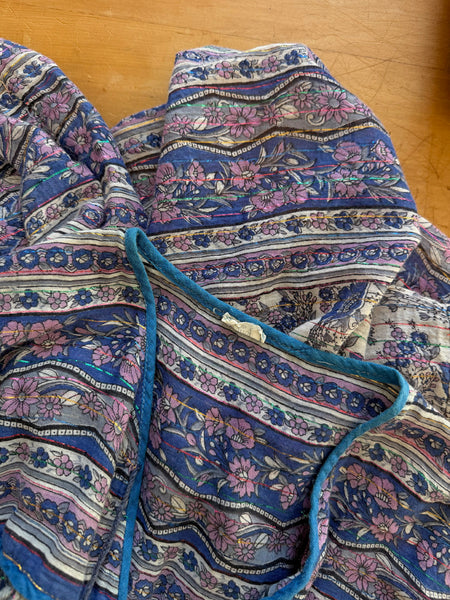 Pre-Loved Indian Cotton Lurex Sleeveless Dress • Size 10
