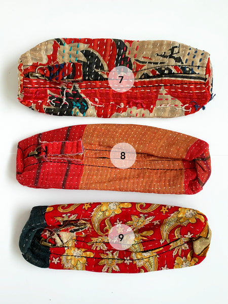 Indian Kantha Fabric Zip Pouch