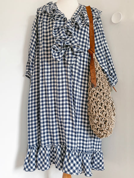 Lee Mathews "Nellie" Linen Ruffle Midi Dress • (Size 0) AUS 12