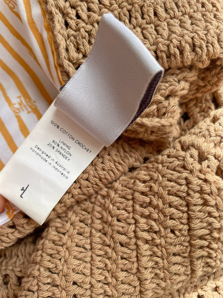 She Made Me Lolita Crochet Dress Sand • (Size Large) Aus 12-14