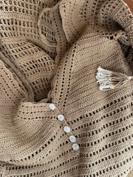 She Made Me Lolita Crochet Dress Sand • (Size Large) Aus 12-14