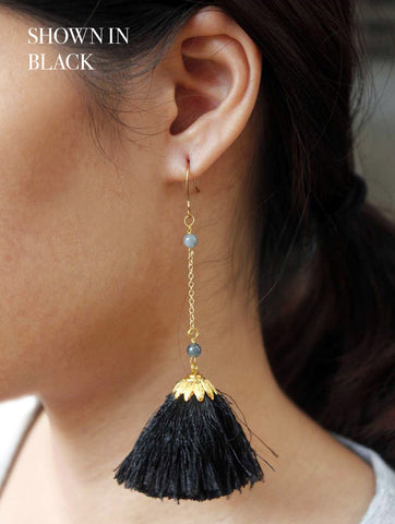 Babylon Tassel Earrings (Black)